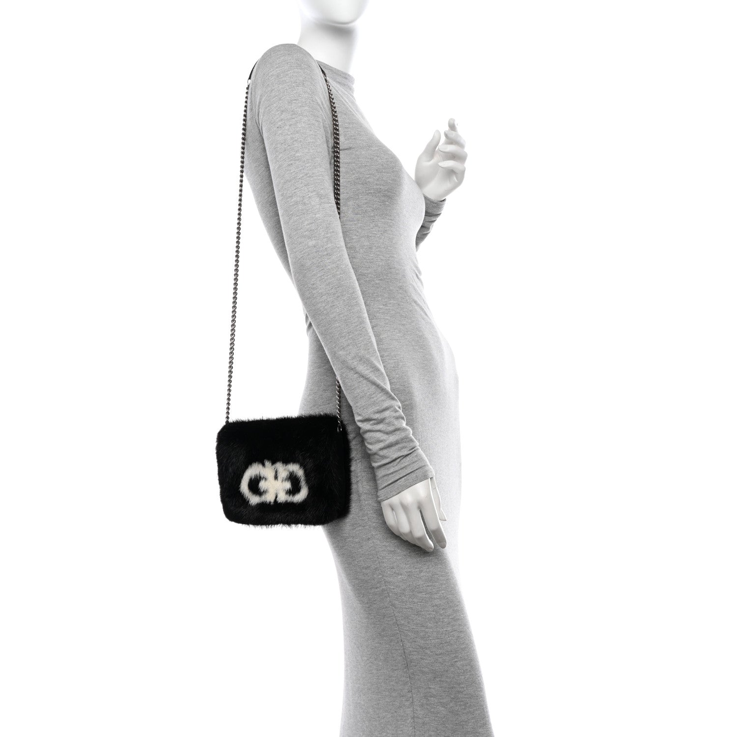 Salvatore Ferragamo Mink Gancini Crossbody Black 2 of 13