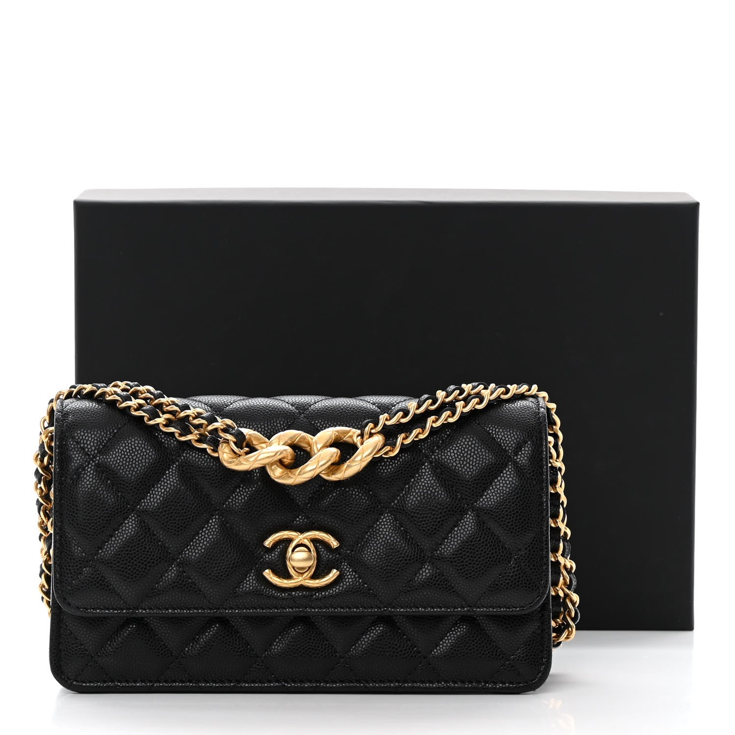 Chanel Caviar Quilted Chain Link Clutch With Chain Black 12 of 12