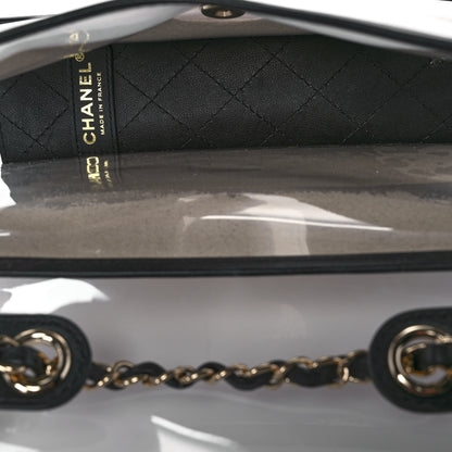 Chanel Lambskin PVC Medium Coco Sand Flap Black 5 of 9