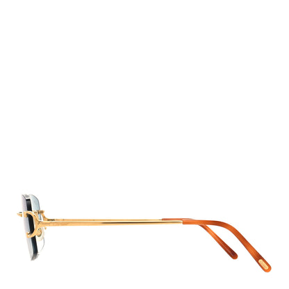 Cartier Metal C Decor 140 Square Sunglasses Gold Blue 3 of 8