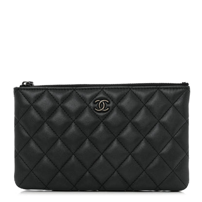 Chanel Lambskin Quilted Cosmetic Case So Black 1 of 7