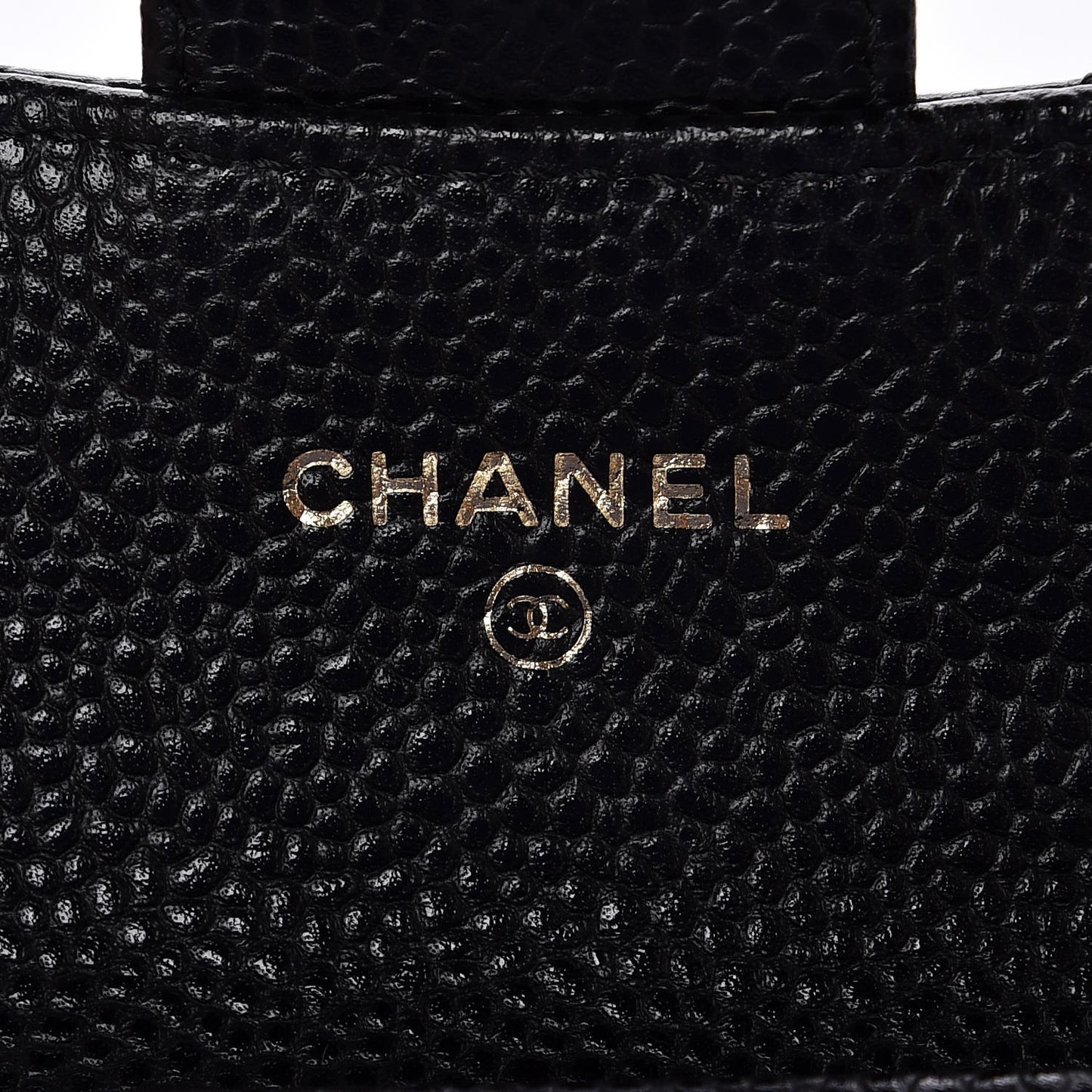 Caviar Quilted Flap Card Holder Black