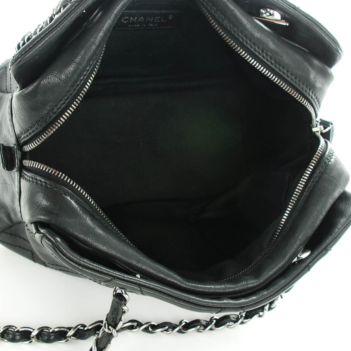Calfskin Small Diamond Stitch Tote Black