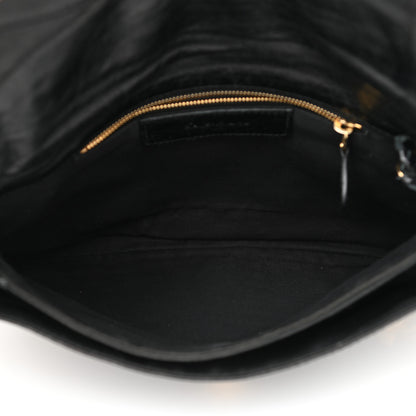 Balenciaga Agneau Giant 12 Gold Hardware Envelope Strap Clutch Black 6 of 10