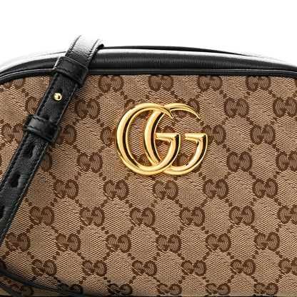 Gucci Monogram Matelasse Diagonal Small GG Marmont Chain Shoulder Bag Beige Black 8 of 12