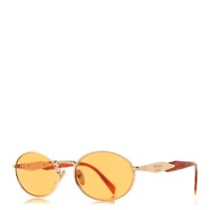 Prada Metal Oval Sunglasses SPR 65Z Light Gold 1 of 9