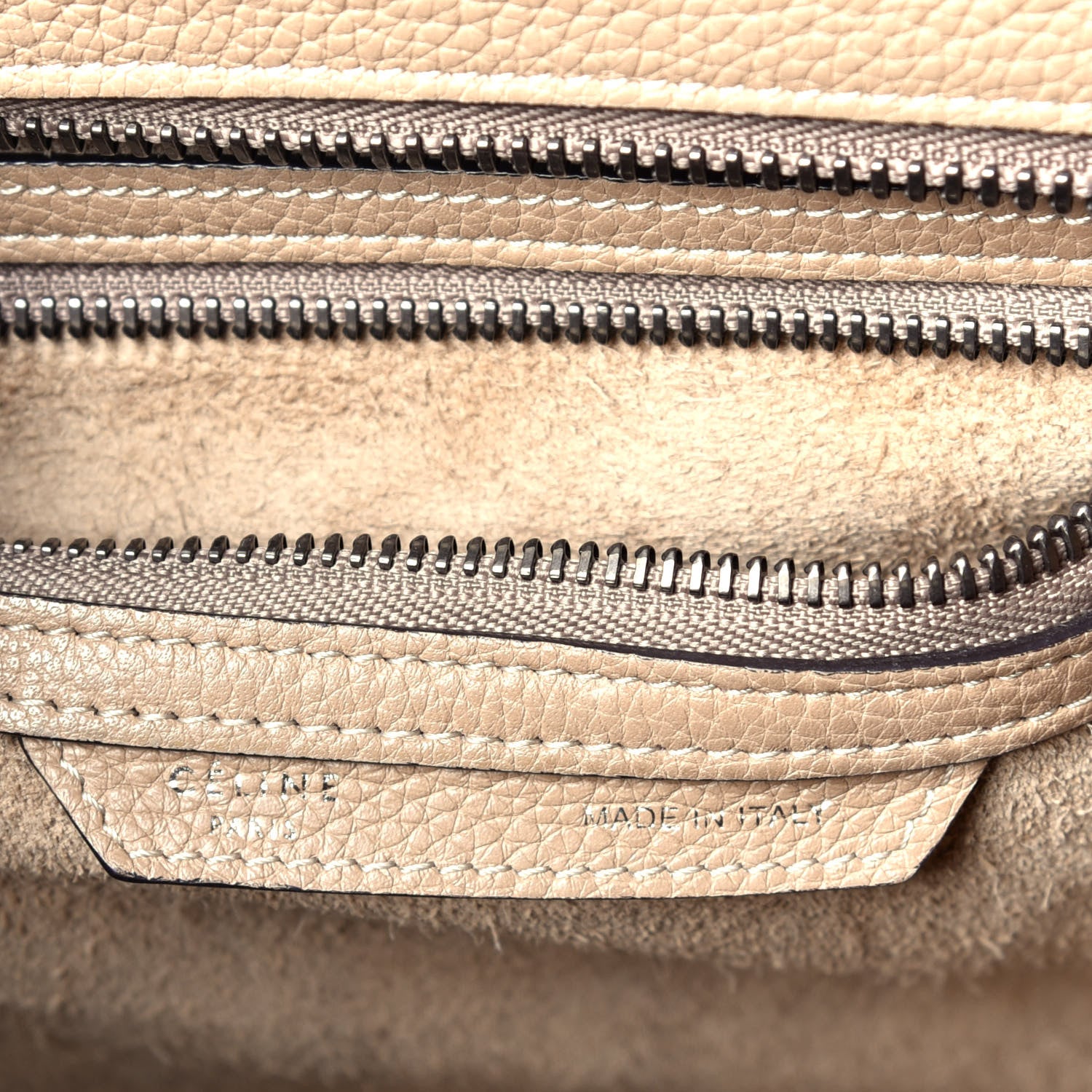 Celine Drummed Calfskin Micro Luggage Dune 6 of 9
