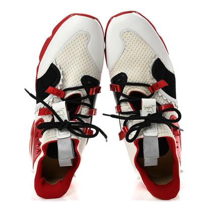 Christian Louboutin Mesh Patent Mens Red Runner Flat Sneaker 45 Multicolor 45 White Multicolor 2 of 9