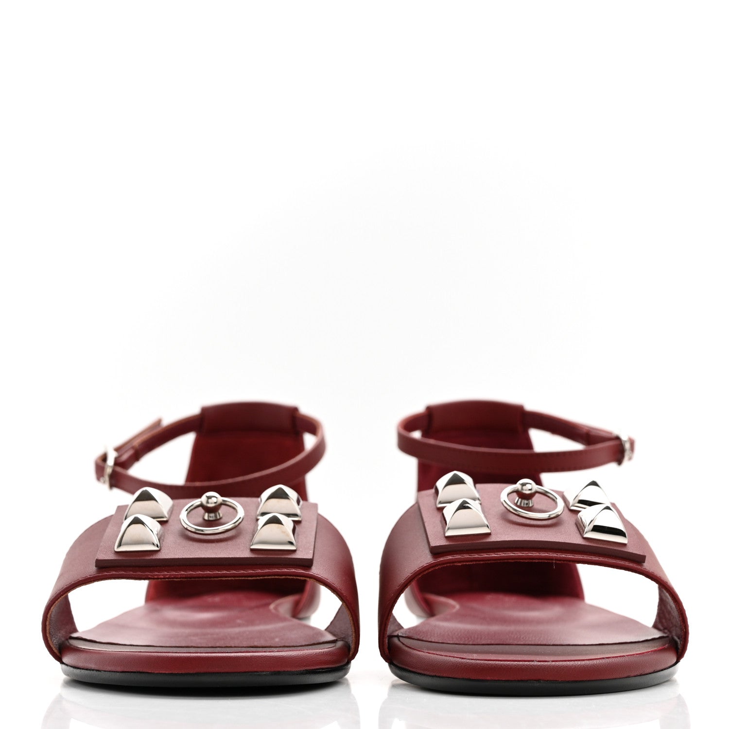 Hermes Calfskin Desiree Sandals 38 Rouge H 2 of 9
