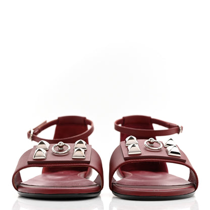 Hermes Calfskin Desiree Sandals 38 Rouge H 2 of 9