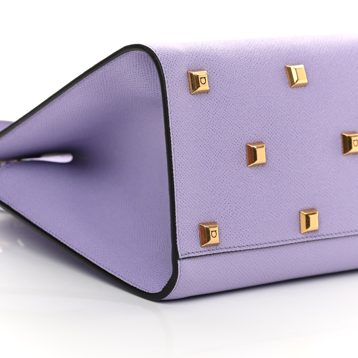 Salvatore Ferragamo Hammered Calfskin Medium The Studio Box Bag Spring Crocus 9 of 10