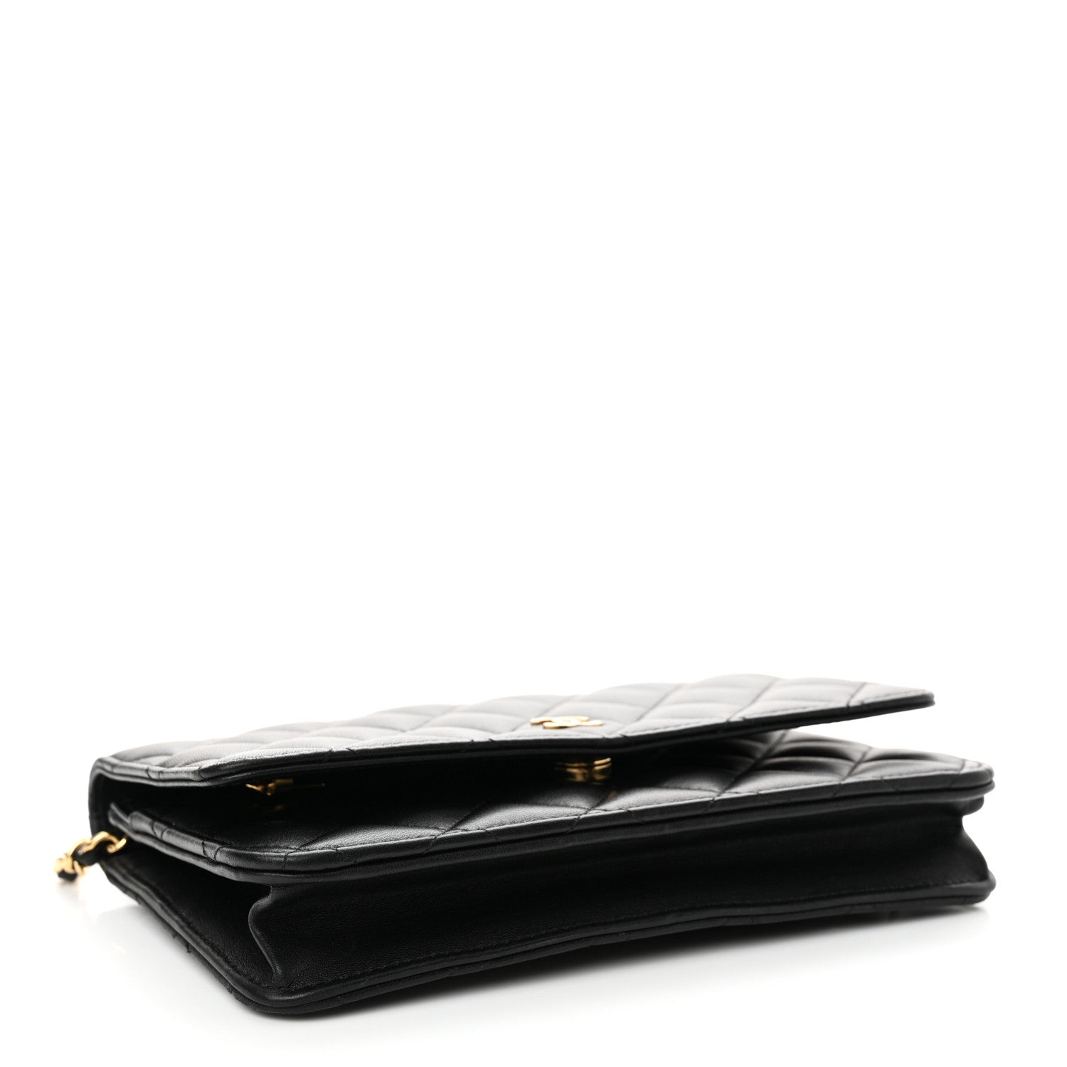 Chanel Lambskin Quilted Wallet On Chain WOC Black 4 of 11