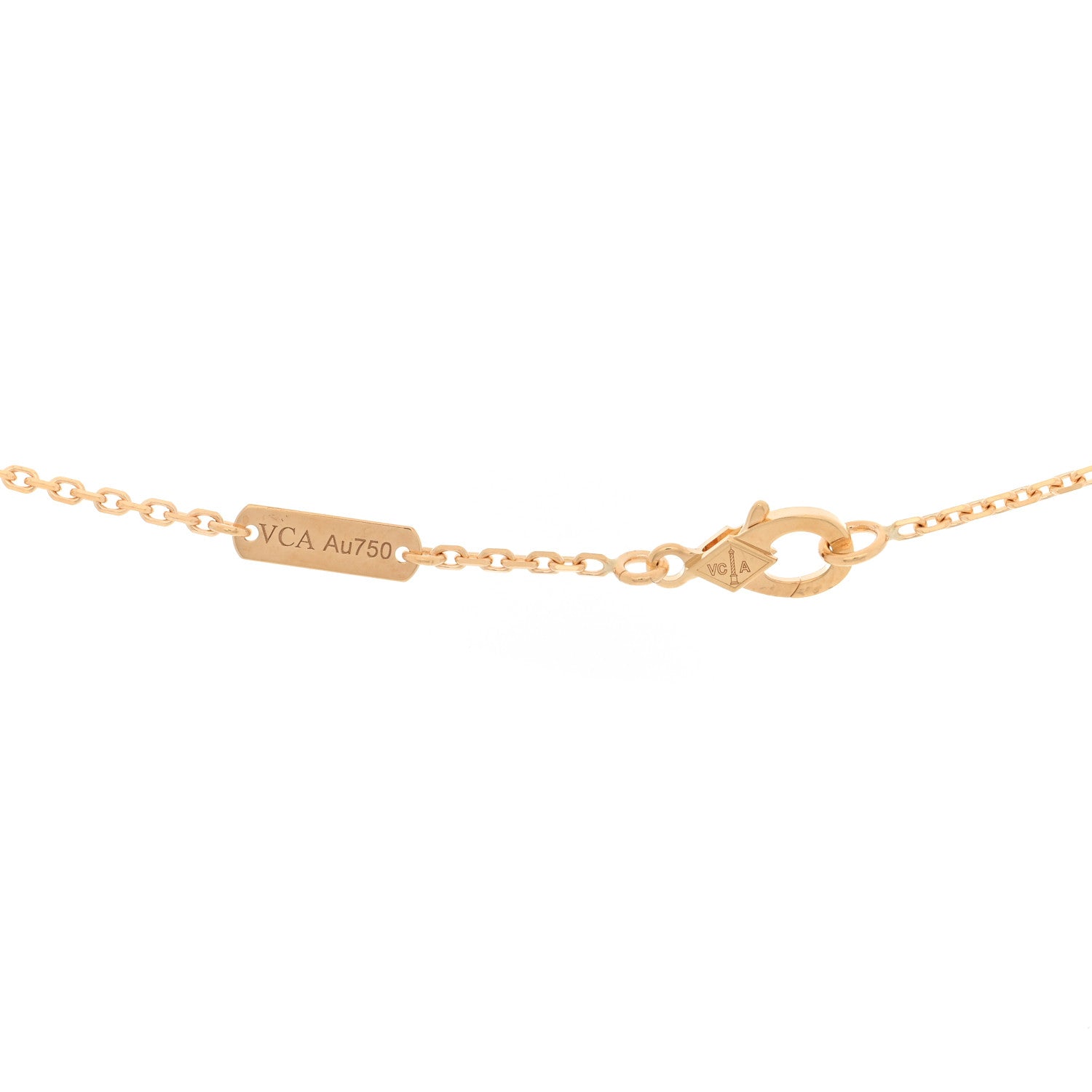 Van Cleef & Arpels 18K Yellow Gold Carnelian Vintage Alhambra Pendant Necklace 4 of 5
