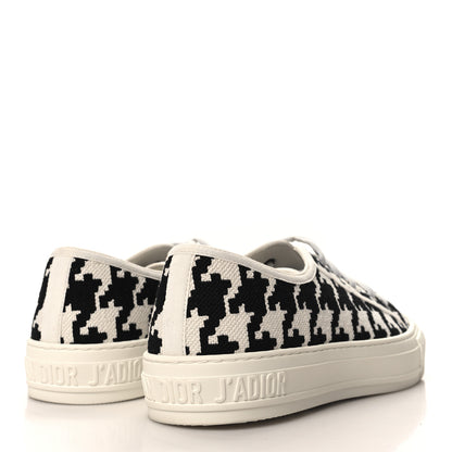Christian Dior Canvas Macro Houndstooth Embroidered Womens Walk'N'Dior Low Top Sneakers 41 White Black 4 of 9