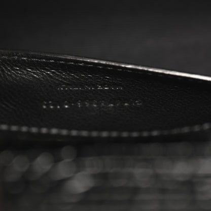 Saint Laurent Calfskin Crocodile Embossed Small Classic Monogram Kate Tassel Satchel Black 7 of 10