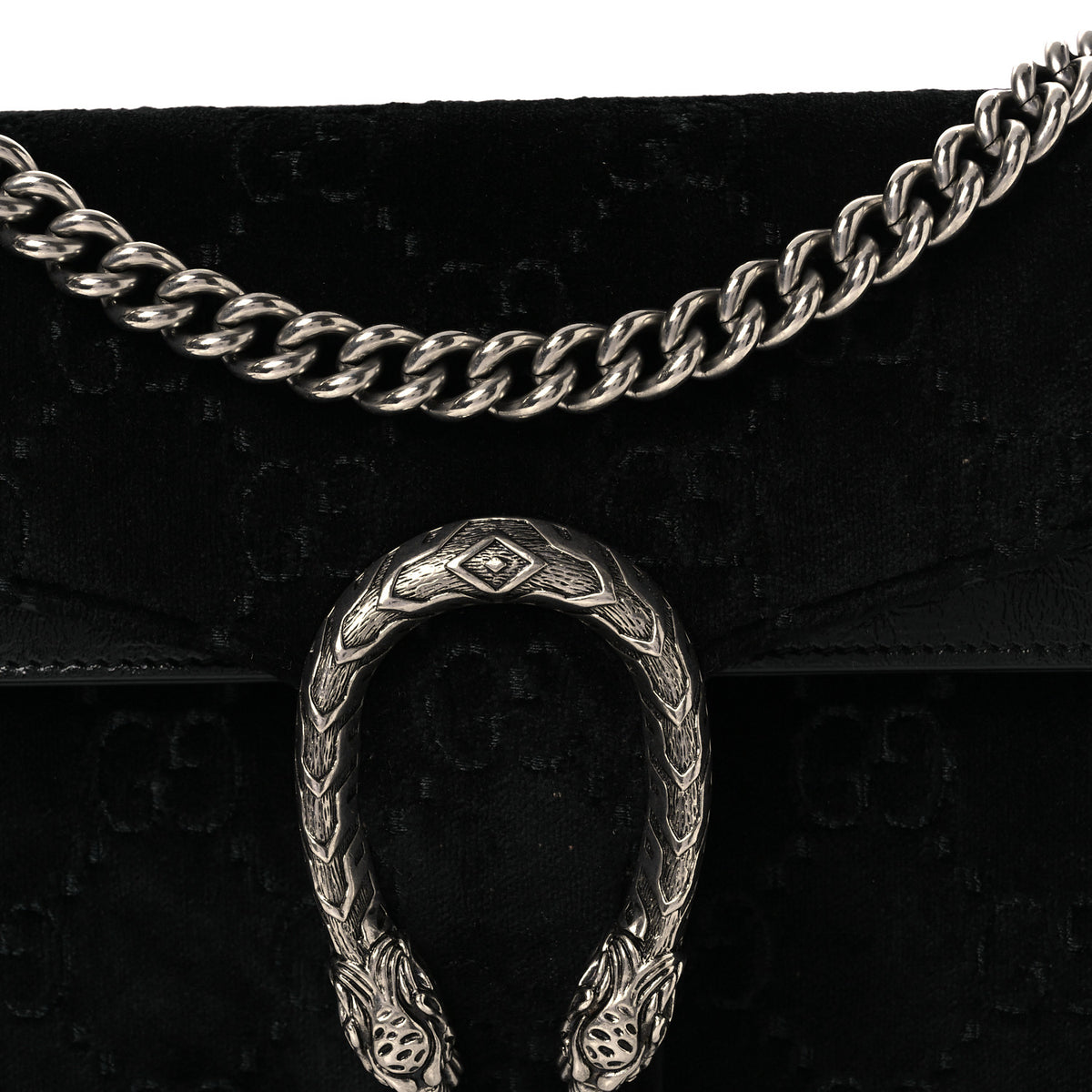 Velvet GG Monogram Small Dionysus Shoulder Bag Black