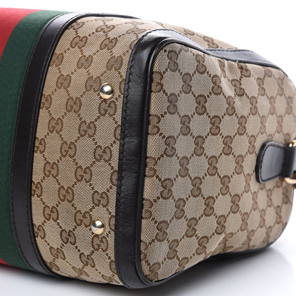 Gucci Monogram Vintage Web Medium Boston Dark Brown 11 of 12