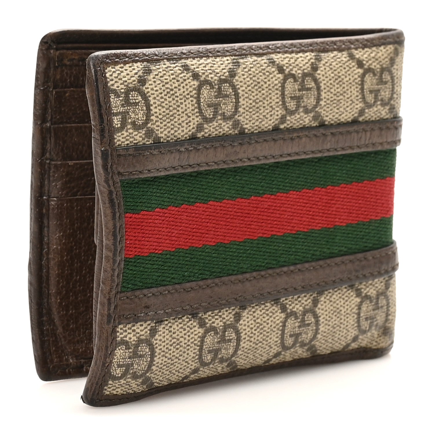 Gucci GG Supreme Monogram Web Mens Ophidia Bi-Fold Wallet Beige New Acero 3 of 8