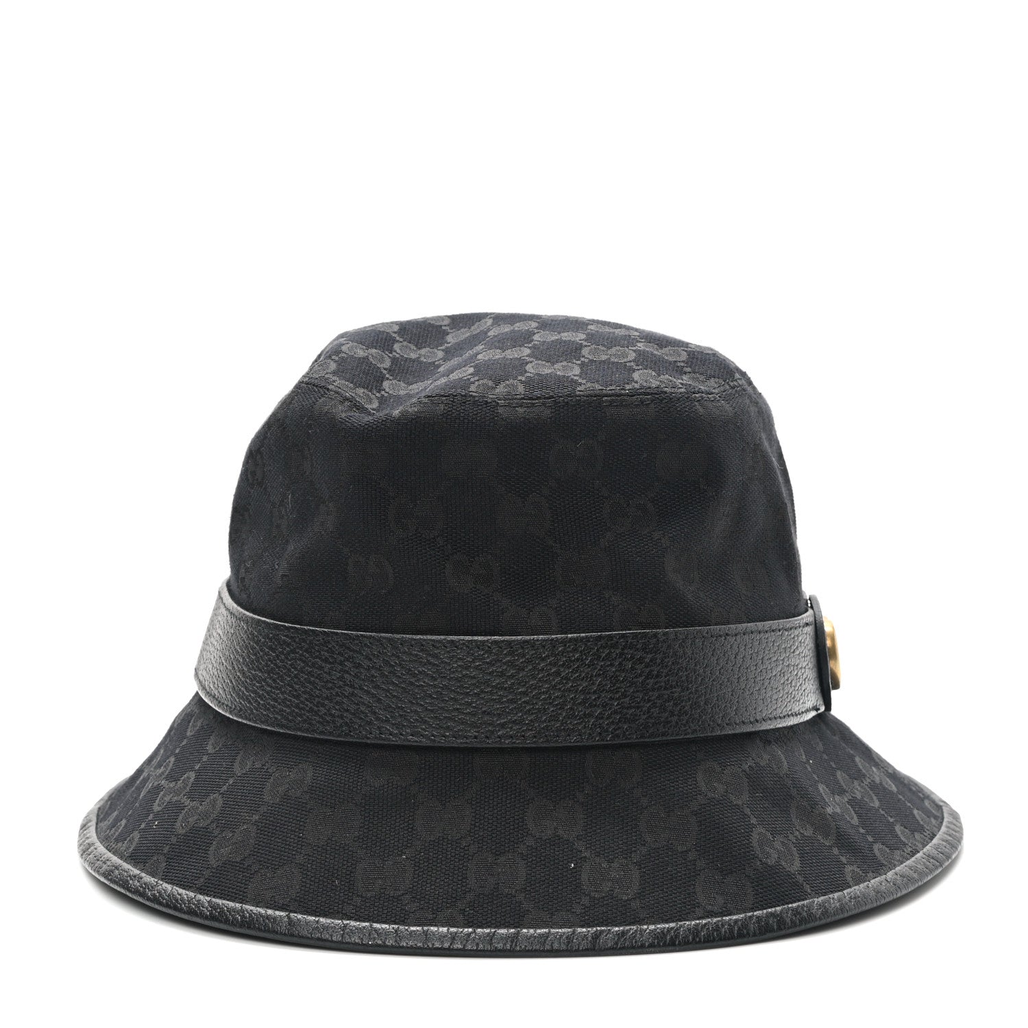 Gucci Monogram Textured Dollar Calfskin GG Jago Bucket Hat L Black 5 of 11