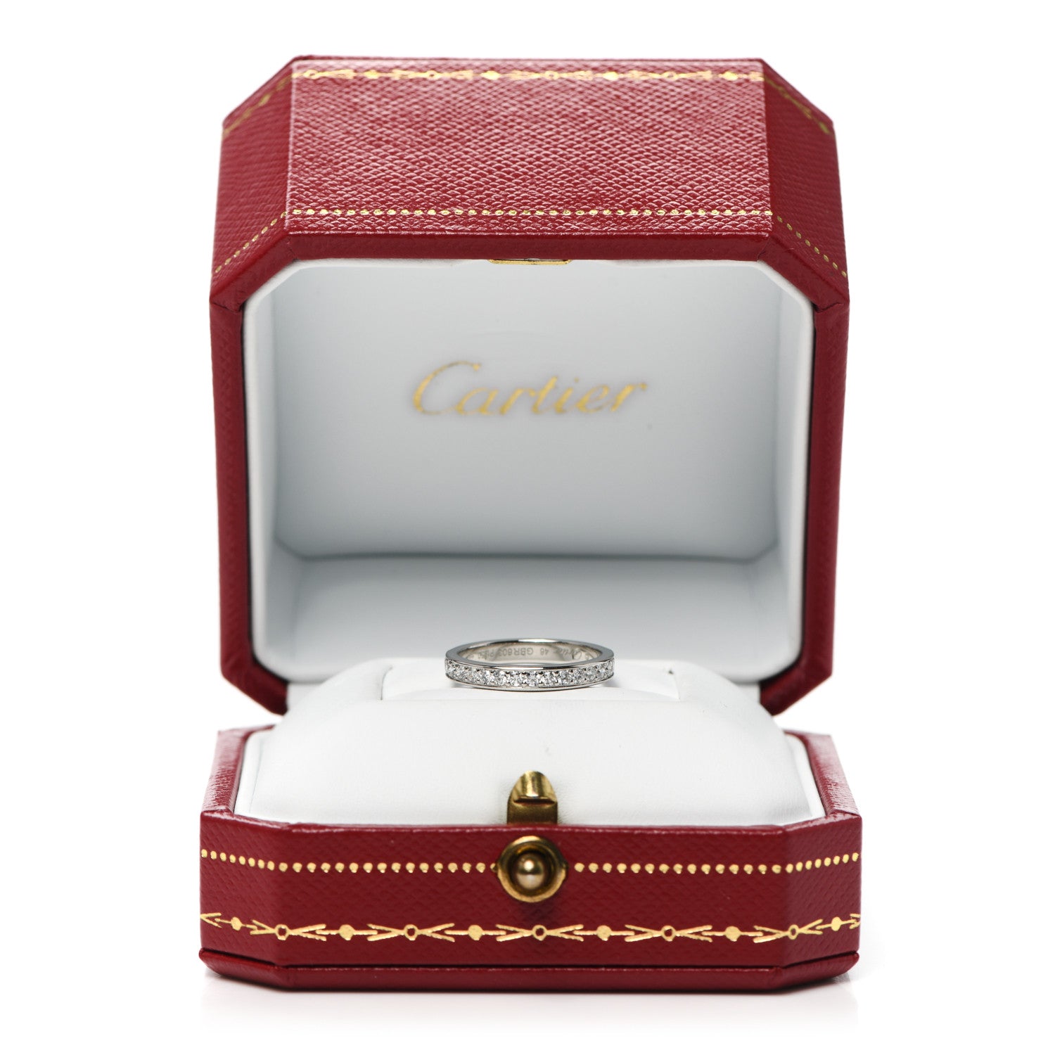 Cartier Platinum Diamond 1895 Wedding Band Ring 46 3.75 5 of 5
