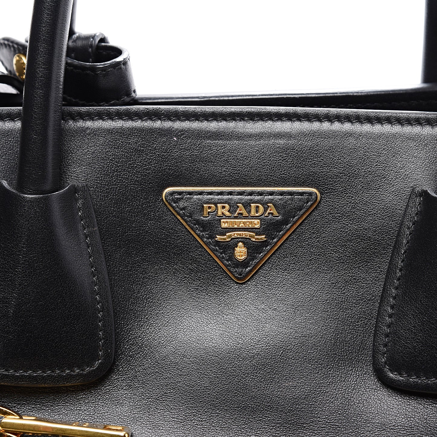 City Calf Front Pocket Tote Black