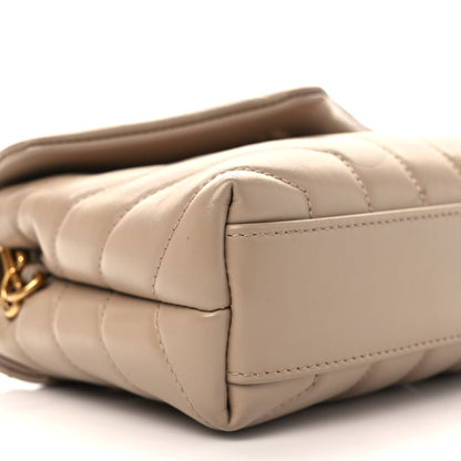 Saint Laurent Calfskin Y Quilted Monogram Toy Loulou Crossbody Bag Latte 8 of 9