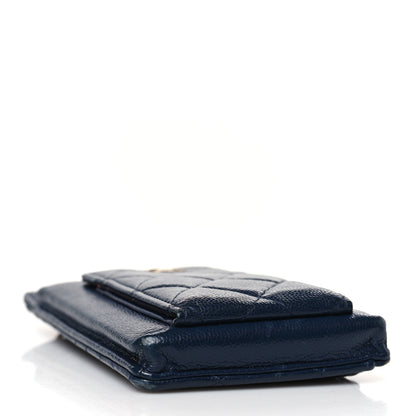 Chanel Caviar Quilted Zip Phone Case Navy 4 of 12