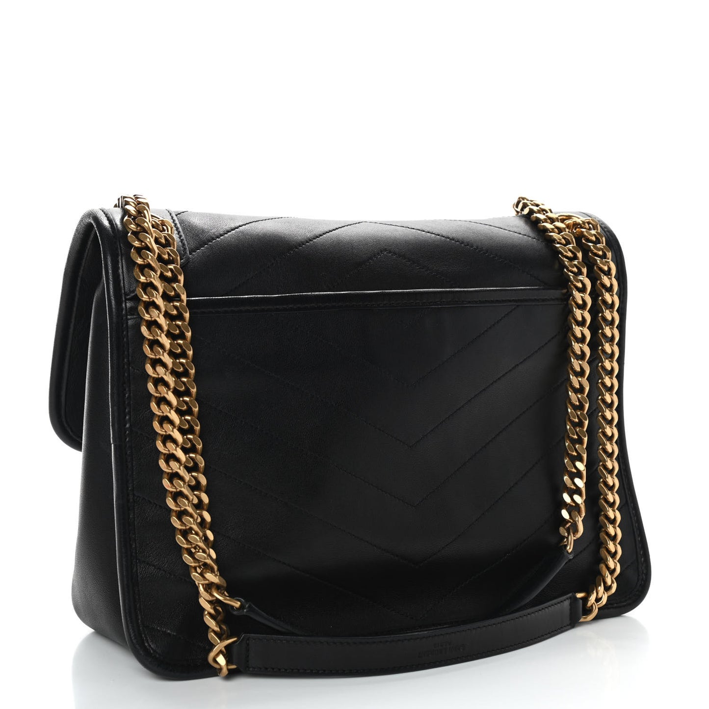 Lambskin Matelasse Monogram Medium Niki Chain Satchel Black