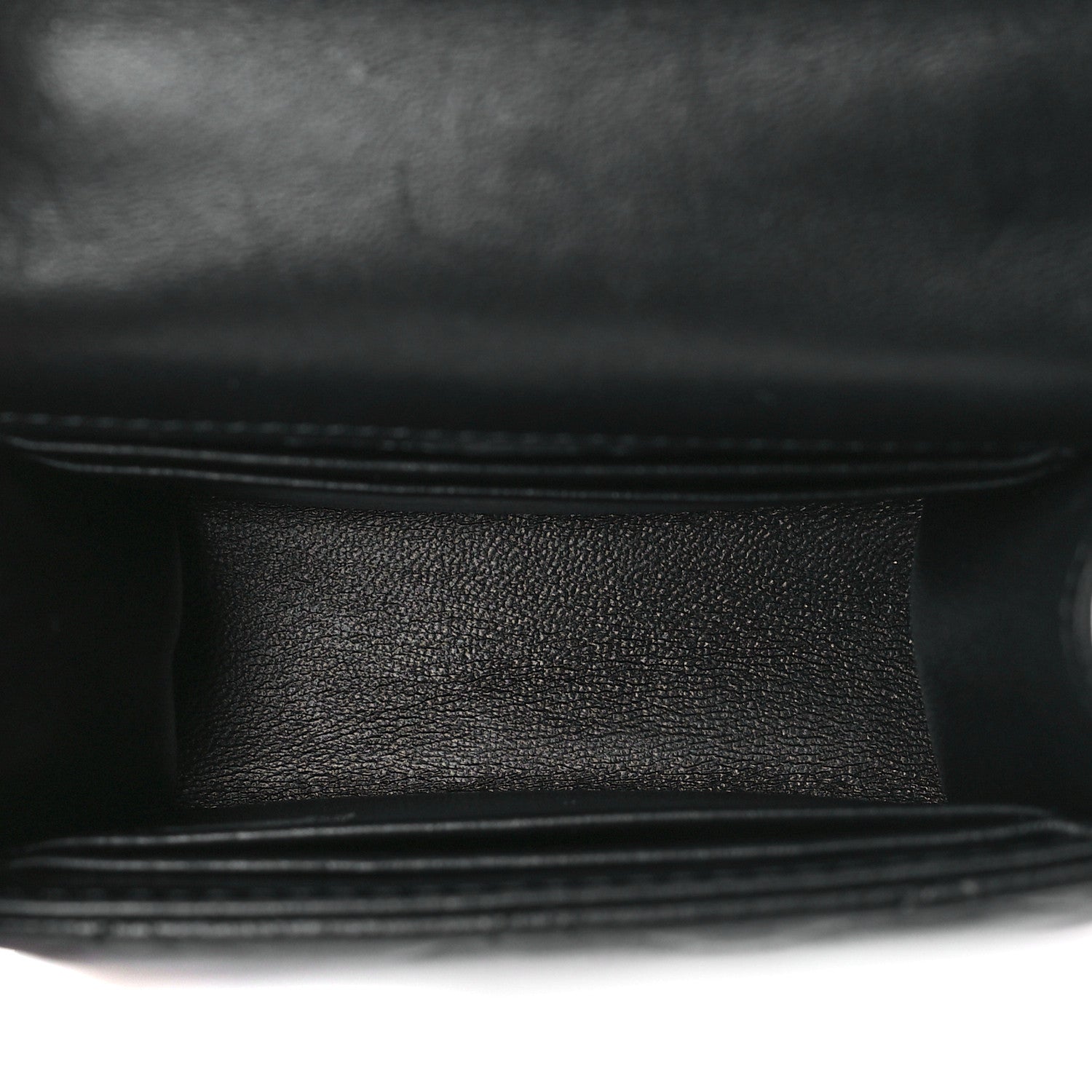 Chanel Lambskin Quilted Metal Top Handle Flap Clutch With Chain Black Black 5 of 11
