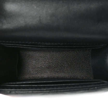 Chanel Lambskin Quilted Metal Top Handle Flap Clutch With Chain Black Black 5 of 11