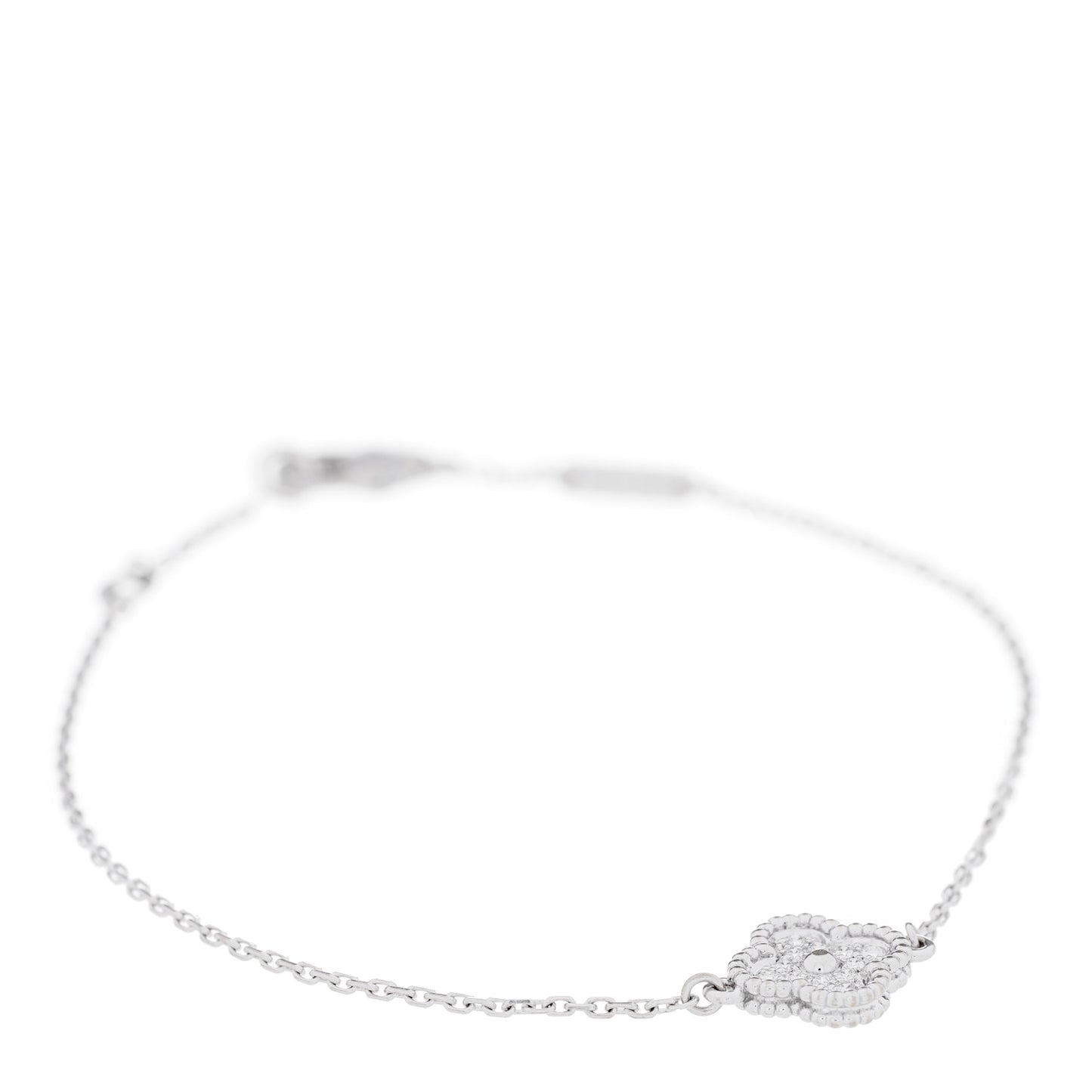 18K White Gold Diamond Sweet Alhambra Bracelet