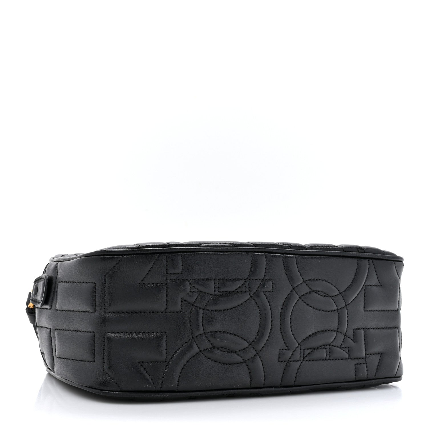 Salvatore Ferragamo SALVATORE FERRAGAMO Calfskin Quilted Gancini Camera Bag Black 4 of 13