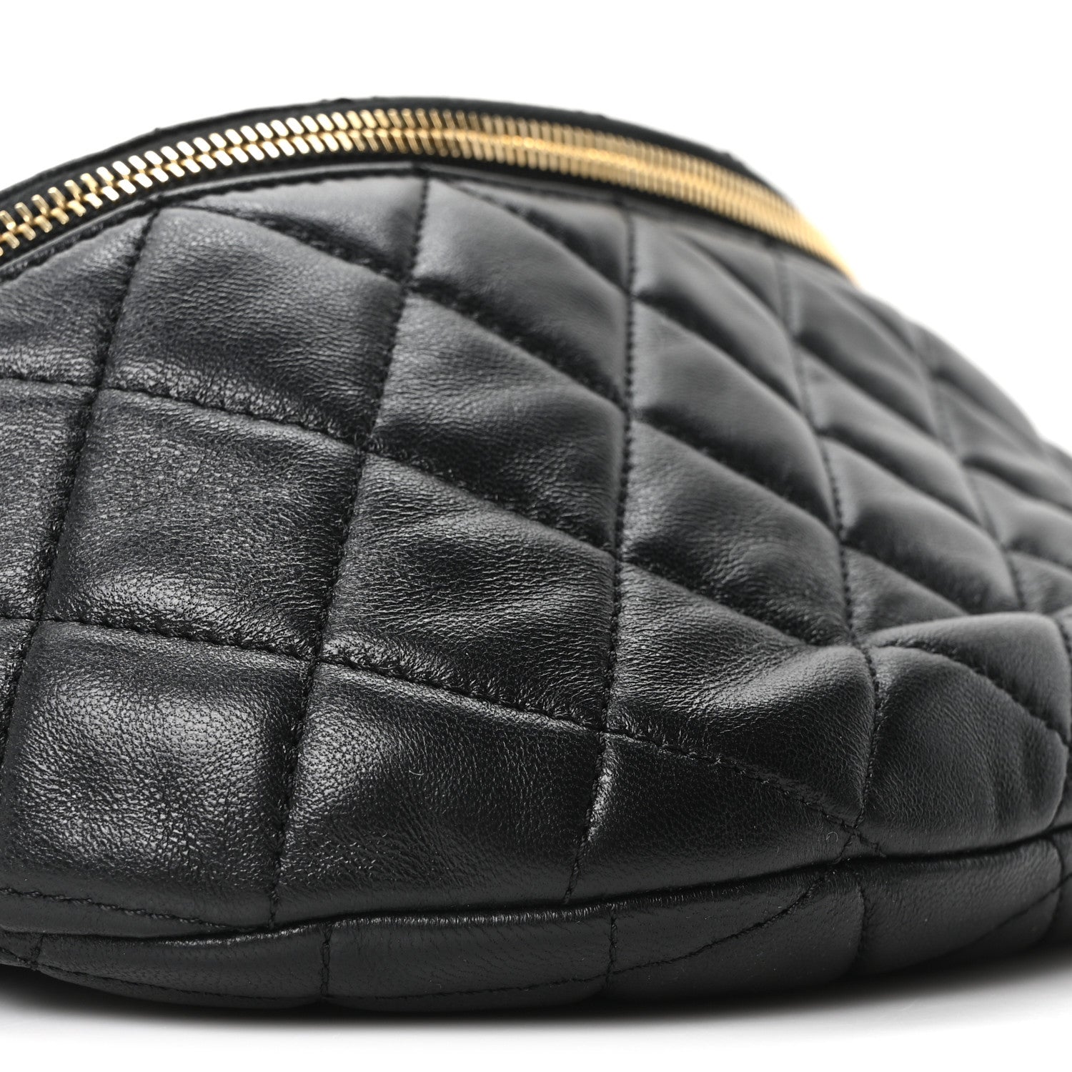 Chanel Lambskin Pearl Quilted CC Belt Bag Black 8 of 9