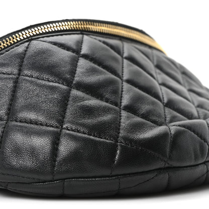 Chanel Lambskin Pearl Quilted CC Belt Bag Black 8 of 9