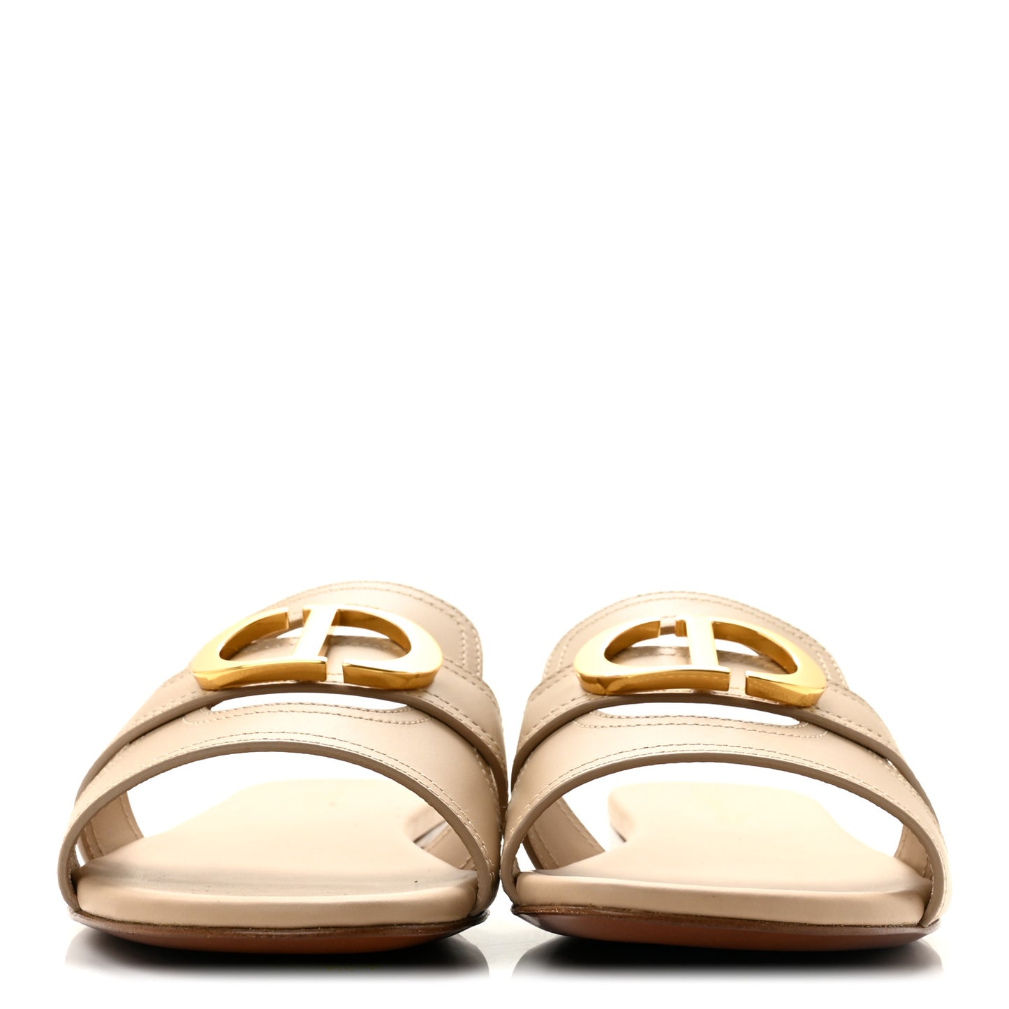 Calfskin 30 Montaigne Flat Slide Sandals 37 Desert