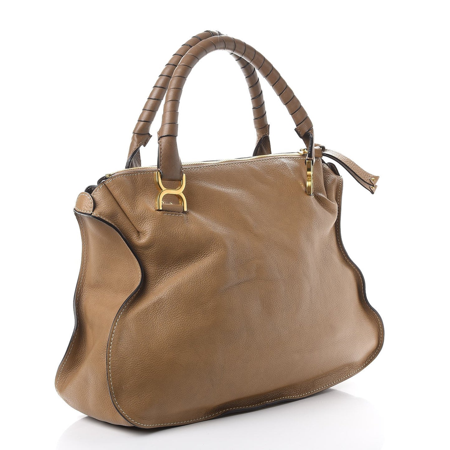 Calfskin Large Marcie Satchel Nut