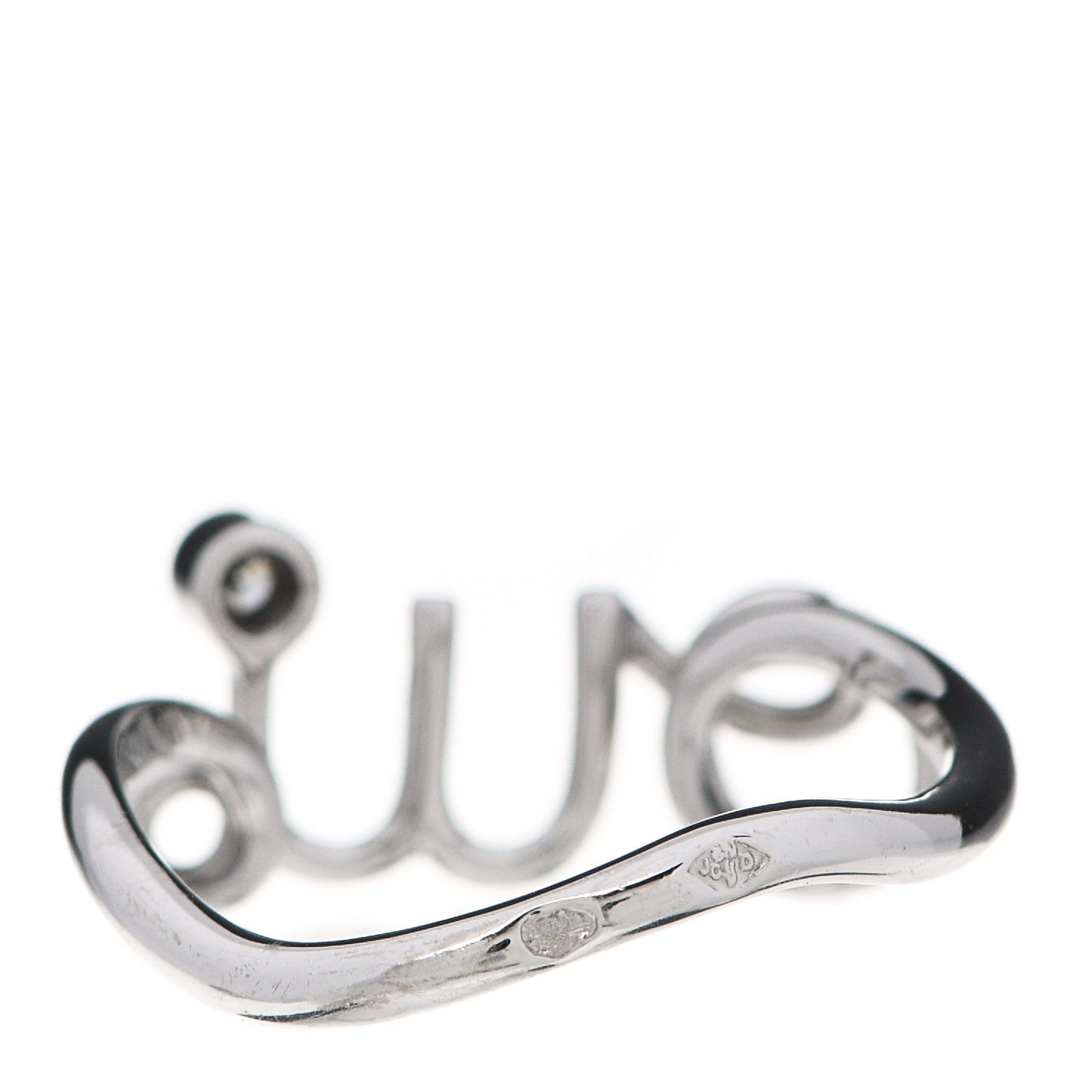 18K White Gold Diamond Oui Ring 49 4.75