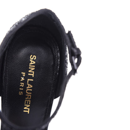 Saint Laurent Glitter Opyum 110 Sandals 39 Black 8 of 11