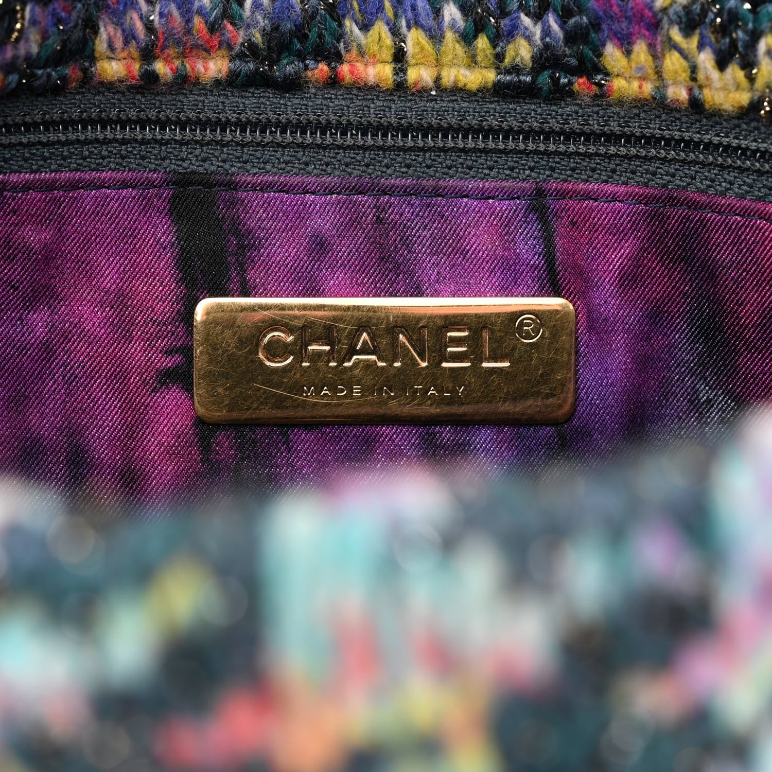 Chanel Tweed Quilted Medium Chanel 19 Flap Dark Multicolor 6 of 10