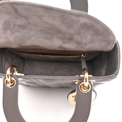 Christian Dior Lambskin Cannage Small My ABCDior Lady Dior Grey 5 of 11