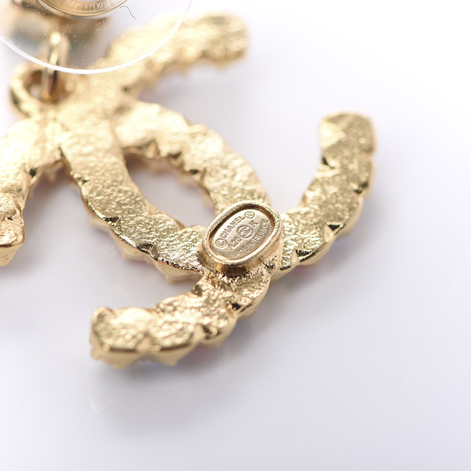 Chanel Crystal CC Drop Earrings Gold Multicolor 4 of 5