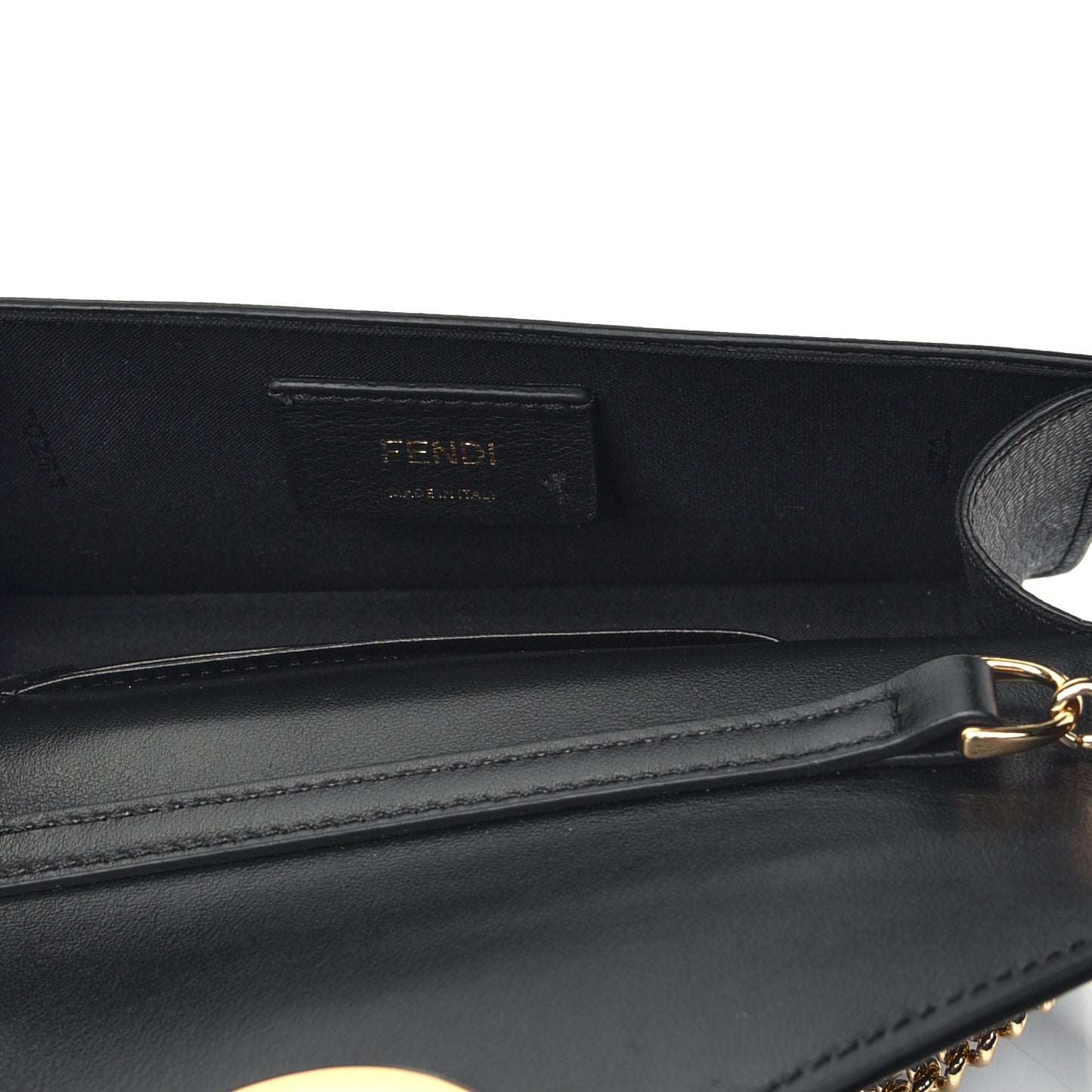 Vitello Cruise F is Fendi Bi-Color FF 1974 Embossed Envelope Belt Bag Maya Black