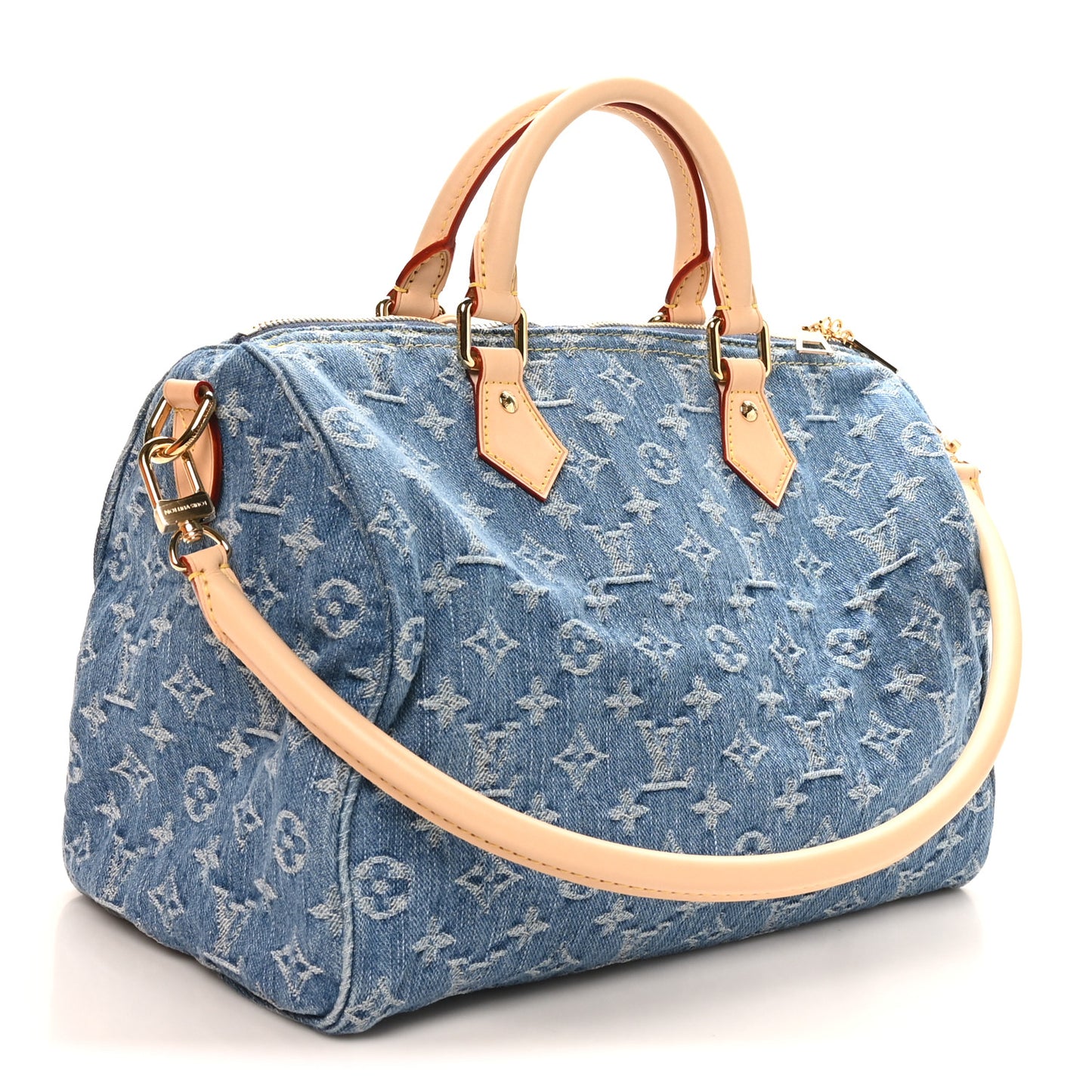 Monogram Denim Speedy Soft 30 Blue