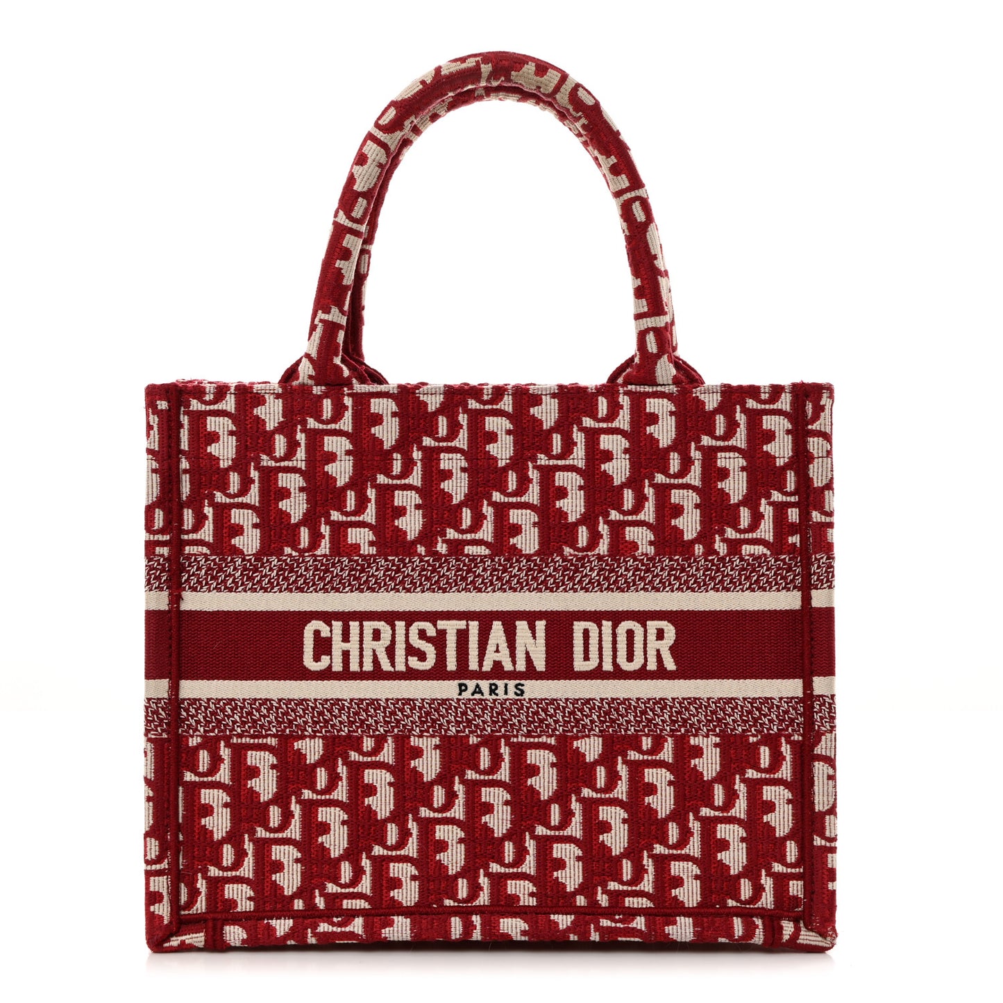 Oblique Small Book Tote Burgundy Multicolor