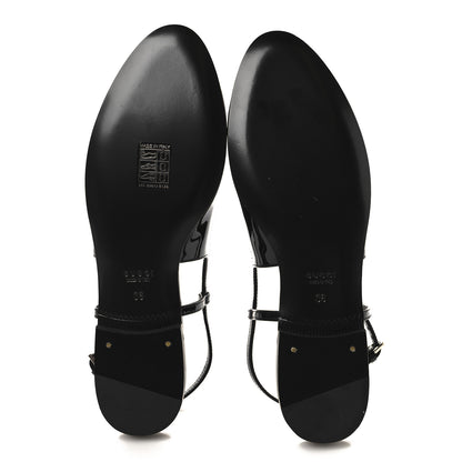 Gucci Vernice Crystal GG Harlow Ballet Flats 36 Black 6 of 10