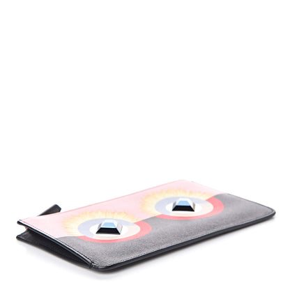 Fendi Vitello Elite Century Hypnoteyes Studded Zip Pouch Bubblegum Multicolor 4 of 7