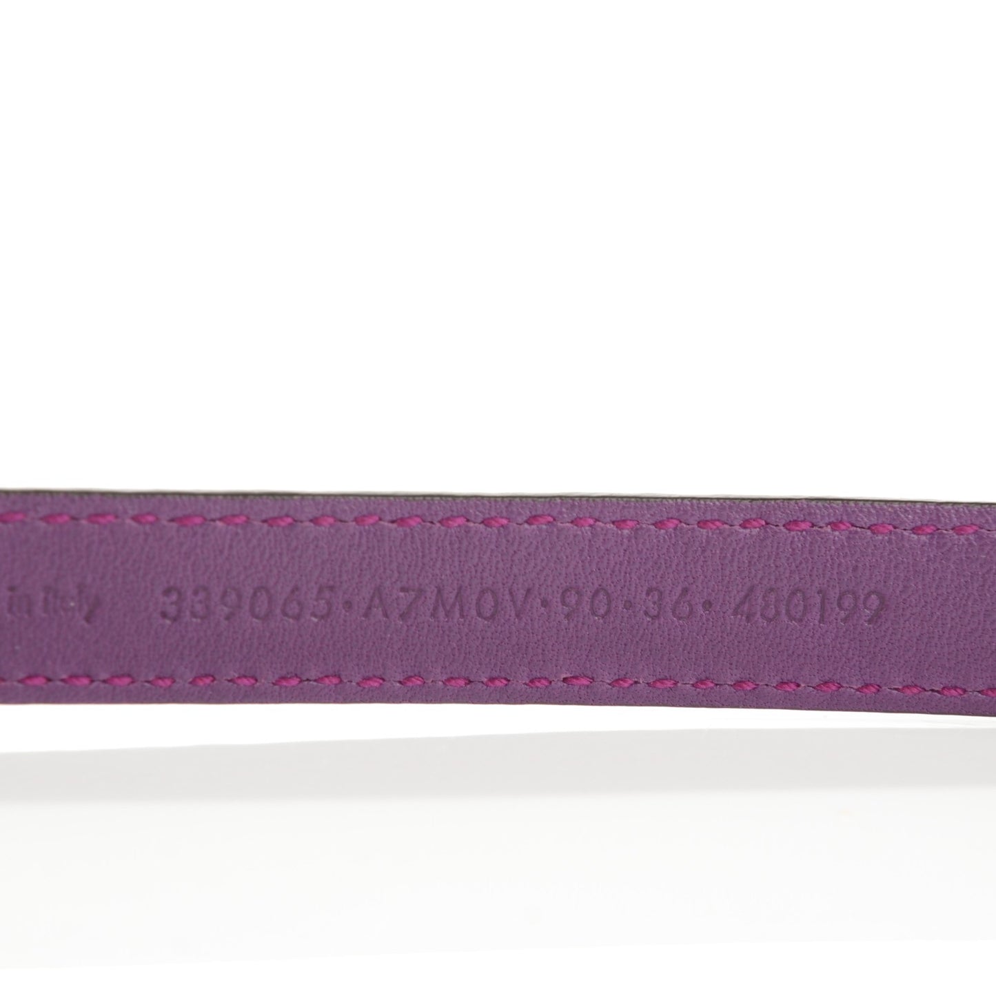 Calfskin Bamboo Buckle Skinny Belt Purple