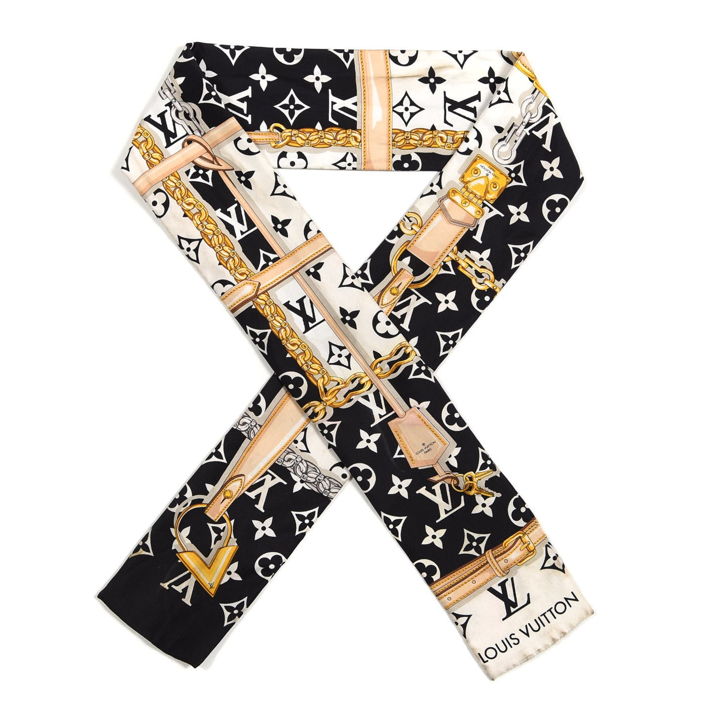 Silk Monogram Confidential Bandeau Black