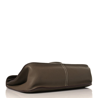Hermes Taurillon Clemence Halzan 31 GM Etoupe 3 of 10