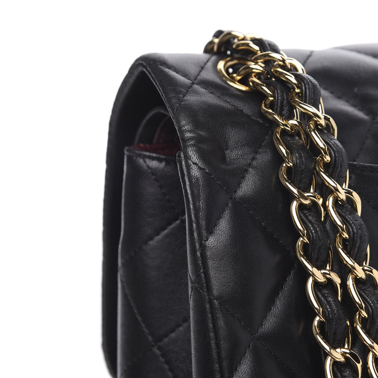 Lambskin Quilted Jumbo Double Flap Black